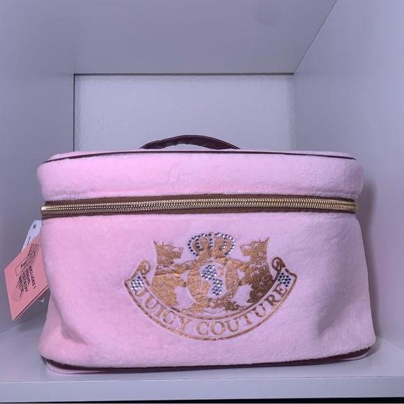 NWT Scottie Dog Juicy Couture Pink Velour Makeup Bag Cosmetic Case Travel Crown - Picture 16 of 16